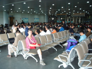 Waiting for Train to Hangzhou in Shanghai Railway Station