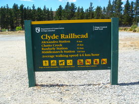 Clyde: start of the Otago Central Rail Trail