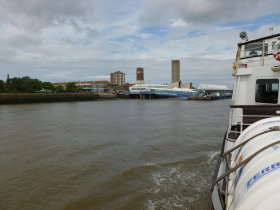 Mersey Ferry: arriving at Seacombe, Wirral