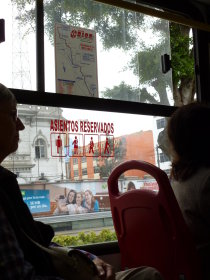 Lima: Minibus en route to Miraflores