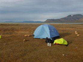 LYB Camp Site - view over the<br>Bird Sanctuary, Isfjorden and Adventfjorden