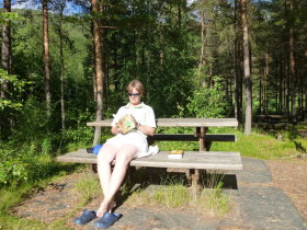 Enjoying the sun at Dovreskogen