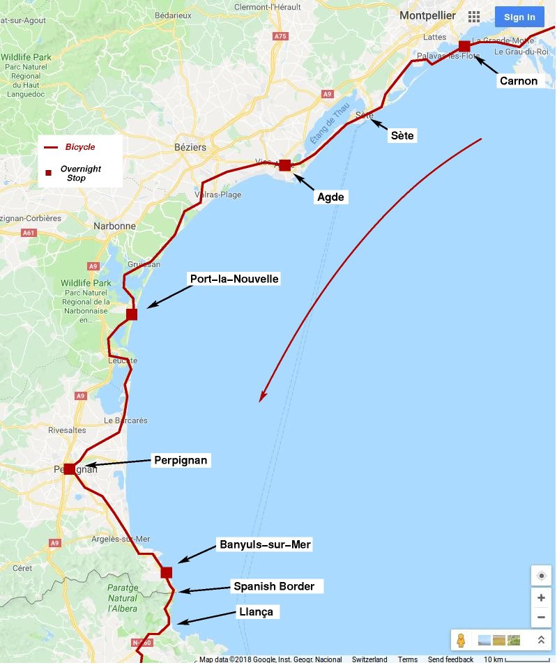 Montpellier to Banyuls-sur-Mer