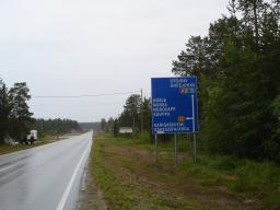 First signpost to Nordkapp near Kaamanen